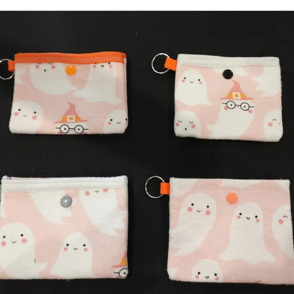 Ghostly Cute! - Set of 4 snap pouche key ring / ANYTHING holders!
